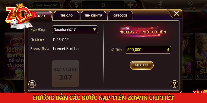 Nạp Tiền Zowin 2 Hướng dẫn các bước nạp tiền Zowin chi tiết